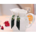 made in guangzhou inclined flower crystal big j shaped korean earrings